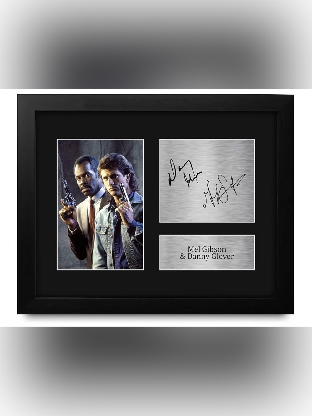 Autographed Mel Gibson & Danny Glover Memorabilia Display